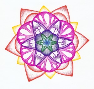 pink grapefruit mandala