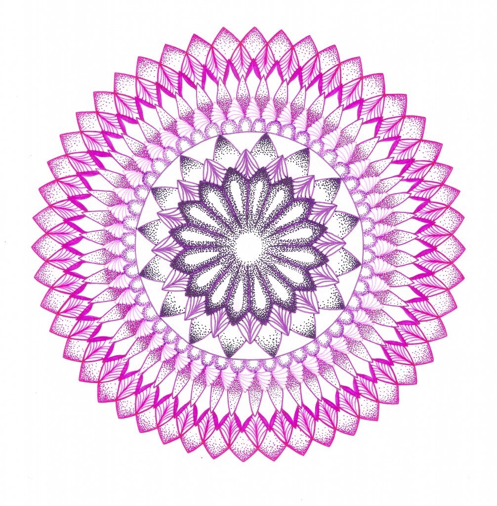 Strawberry Fields purple and pink mandala