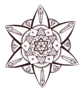 crystal black and white mandala