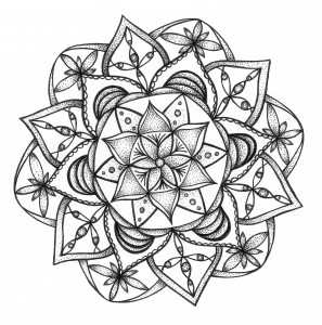 eye see you black and white mandala