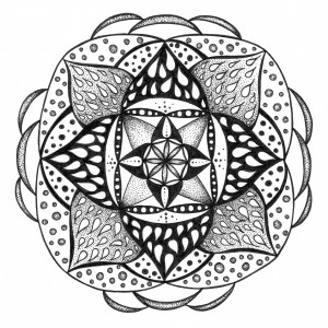 fire & ice black and white mandala