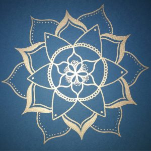 royal blue and silver mandala