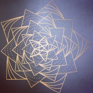 sky blue and silver mandala