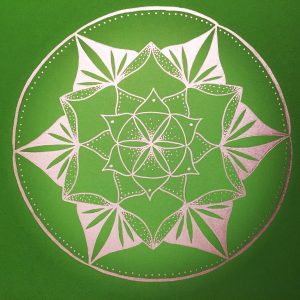 spring green and silver mandala