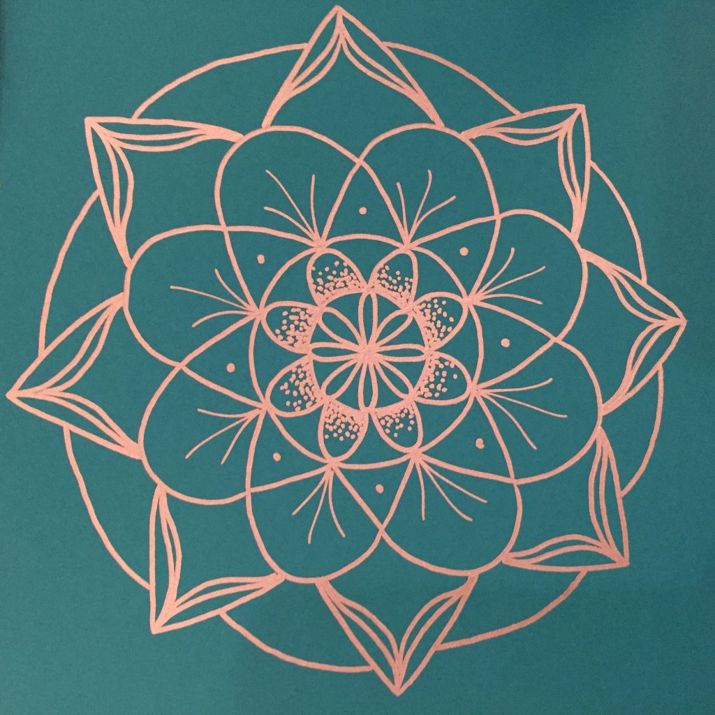 turquoise and silver mandala