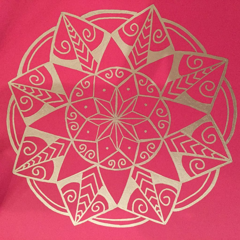 magenta and silver mandala