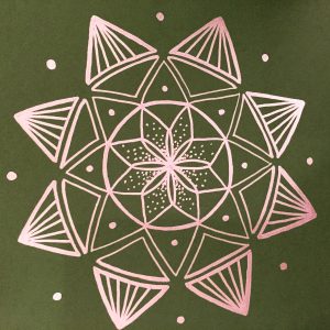 forest green and silver mandala