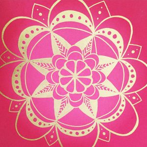 dark pink and silver mandala